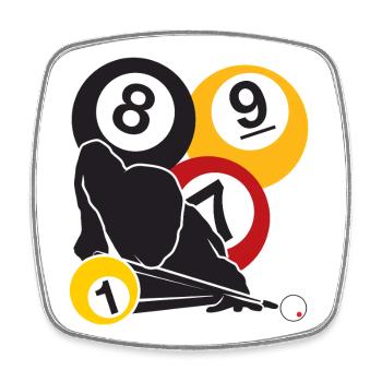 Billard-Fokus - Viereckiger Kühlschrankmagnet - Weiß - Vorne
