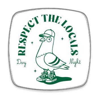 Vogel Sneaker Mascot with Cap - Square fridge magnet - white - Front