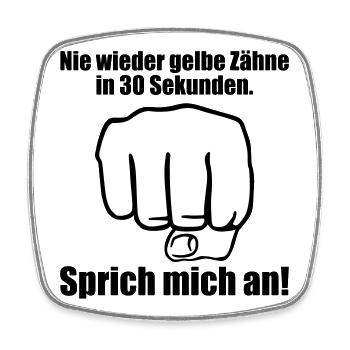 Nie wieder gelbe Zahne in 30 Sekunden - Viereckiger Kühlschrankmagnet - Weiß - Vorne