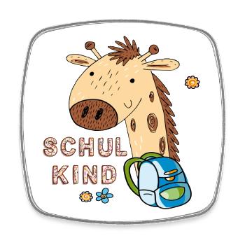 Conception de retour à l’école girafe mignonne - Magnet carré - blanc - Devant