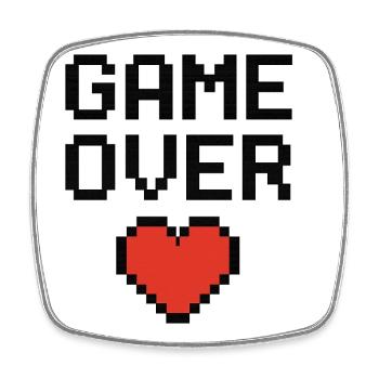 Pixel Heart Game Lover Design - Square fridge magnet - white - Front