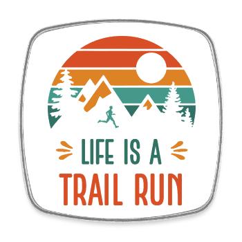 Das Leben ist ein Trailrun - Viereckiger Kühlschrankmagnet - Weiß - Vorne