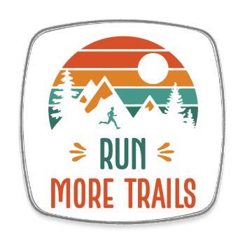 Lauf mehr Trails - Viereckiger Kühlschrankmagnet - Weiß - Vorne