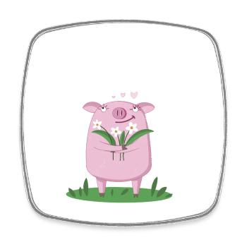 Sauguat Dialekt Spruch Süßes Schwein - Viereckiger Kühlschrankmagnet - Weiß - Vorne