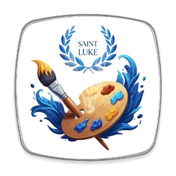 Saint Luc : Vision artistique - Magnet carré - blanc - Devant