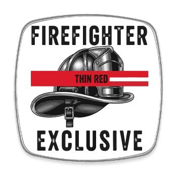 Feuerwehrhelme Rot Grafikdesign - Viereckiger Kühlschrankmagnet - Weiß - Vorne