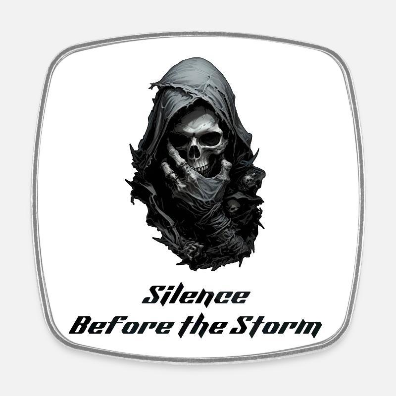 Murmure de la mort - Grim Reaper Gothic Skull Art - Magnet carré - blanc