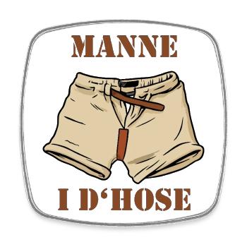 Schwinger T-Shirt Zwilchhose Schweizer Fanartikel  - Viereckiger Kühlschrankmagnet - Weiß - Vorne