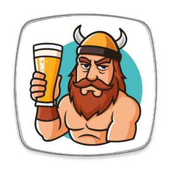 Viking Brewmaster - Viereckiger Kühlschrankmagnet - Weiß - Vorne