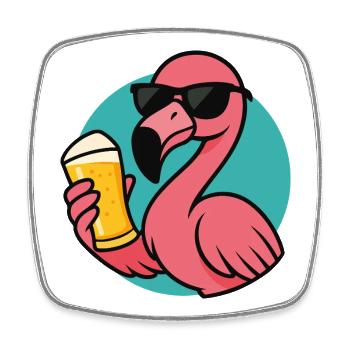 Tropical Drunkbird - Viereckiger Kühlschrankmagnet - Weiß - Vorne