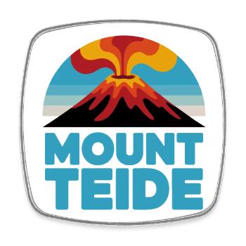 Mount Teide Cycling Volcano Art - Square fridge magnet - white - Front