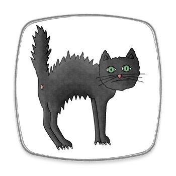 Cat Yoga Level Humpback - Square fridge magnet - white - Front