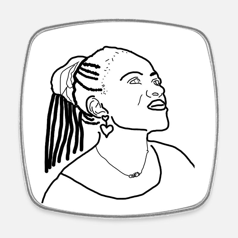 african queen - Magnet carré - blanc