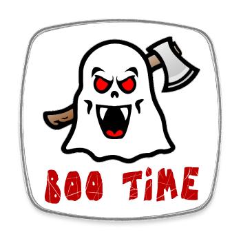 Boo Time Ghost - Square fridge magnet - white - Front