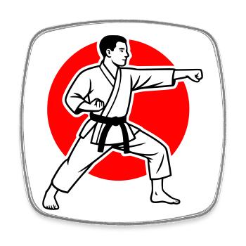 Karate Oi-Zuki - Viereckiger Kühlschrankmagnet - Weiß - Vorne