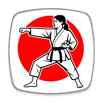 Karate Oi-Zuki - Square fridge magnet - white - Front