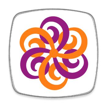 Double Triskele Yoga Mandala Ornament Flower Decoration - Square fridge magnet - white - Front