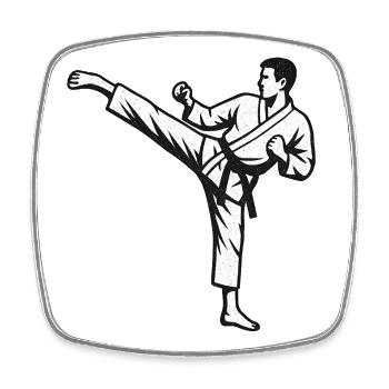 Martial arts - Square fridge magnet - white - Front