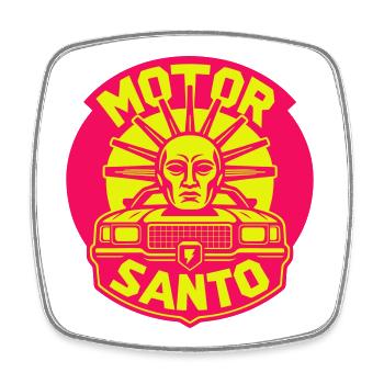Moteur Santo : Phonk-Master - Magnet carré - blanc - Devant