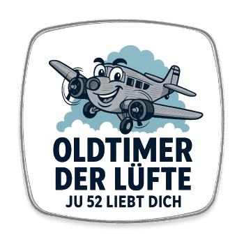 Oldtimer of the skies Ju52 - Square fridge magnet - white - Front
