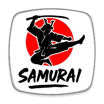 Samouraï - Magnet carré - blanc - Devant