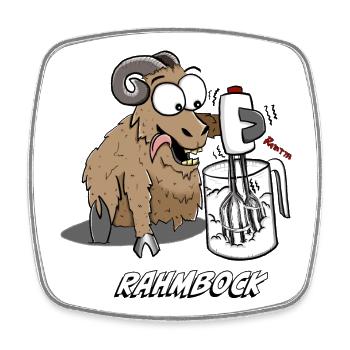 Humorous Bock with Kitchen Mixer - Square fridge magnet - white - Front