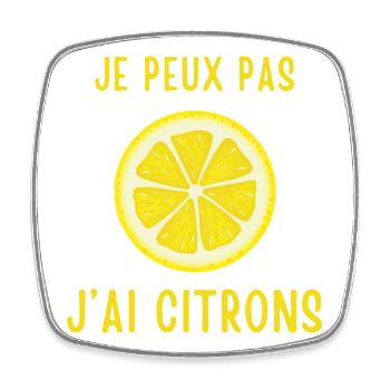je peux pas j’ai Citrons - Magnet carré - blanc - Devant
