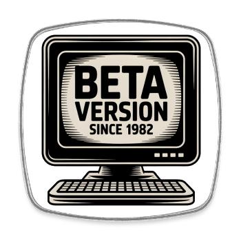 Retro Computer Beta Version Design - Viereckiger Kühlschrankmagnet - Weiß - Vorne