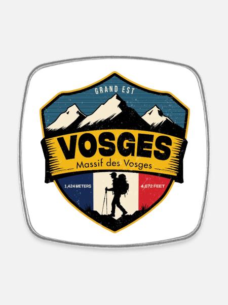Vosges, Massif des Vosges Mountain - Square fridge magnet - white
