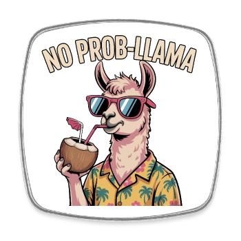 Pas de problème Llama Lama drôle - Magnet carré - blanc - Devant