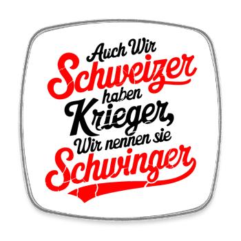 Warrior Swinger - Square fridge magnet - white - Front