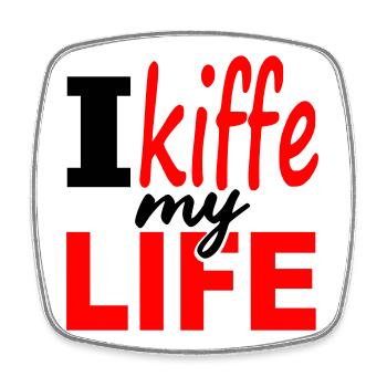i_kiffe_my_life - Viereckiger Kühlschrankmagnet - Weiß - Vorne