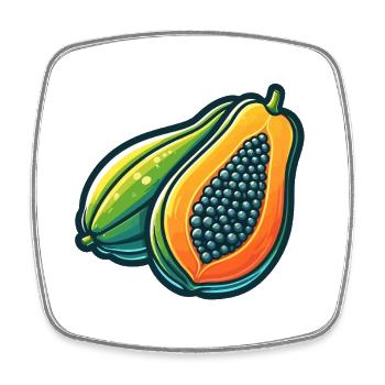 Bunte Papaya Inspirierende Kunstwerke - Viereckiger Kühlschrankmagnet - Weiß - Vorne