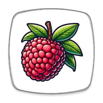Litchi Illustrated Bright - Square fridge magnet - white - Front