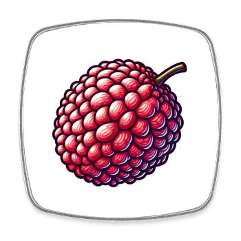 Colorful and Detailed Lychee Illustration - Square fridge magnet - white - Front