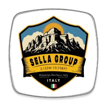 Sella Group , Dolomiten, Italien - Viereckiger Kühlschrankmagnet - Weiß - Vorne