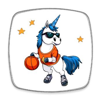 Joueurs de basket-ball licornes / licorne de basket-ball - Magnet carré - blanc - Devant
