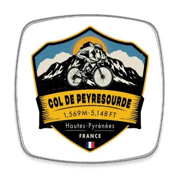 Col de Peyresourde , French Pyrenees , France - Square fridge magnet - white - Front