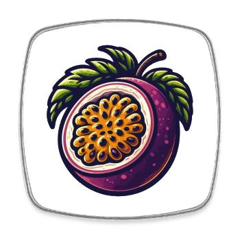 Passion Fruit Illustration for Nature Lovers - Magnet carré - blanc - Devant