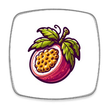 Illustration de Fruit de Passiflore Vibrante - Magnet carré - blanc - Devant