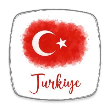 Turkey Flag - Square fridge magnet - white - Front