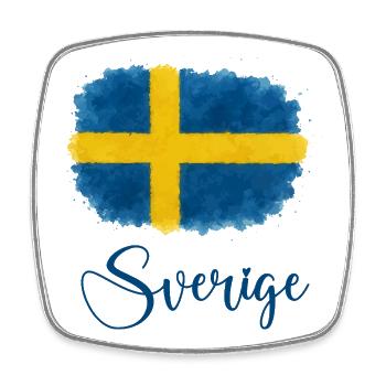 schweden-fahne-klecks-sverige - Viereckiger Kühlschrankmagnet - Weiß - Vorne