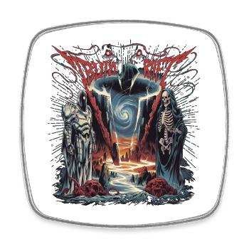 Dark Fantasy Totenbeschwörer Illustration - Viereckiger Kühlschrankmagnet - Weiß - Vorne