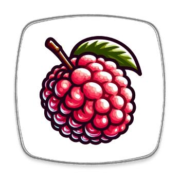 Litschi Exotische Frucht-Pop-Kunst - Viereckiger Kühlschrankmagnet - Weiß - Vorne