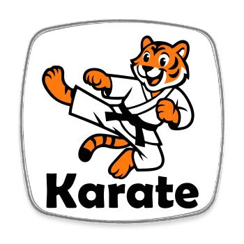 Karate Tiger - Viereckiger Kühlschrankmagnet - Weiß - Vorne