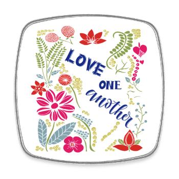 Love One Another - Square fridge magnet - white - Front