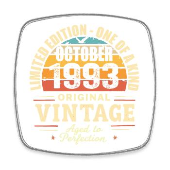 Retro Oktober 1993 - Geburtstag Oktober 1993 - Viereckiger Kühlschrankmagnet - Weiß - Vorne