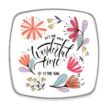 Wonderful Time - Viereckiger Kühlschrankmagnet - Weiß - Vorne