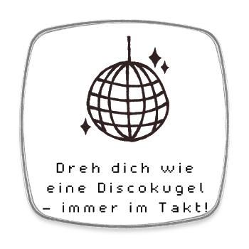 Disco_Kugel - Viereckiger Kühlschrankmagnet - Weiß - Vorne