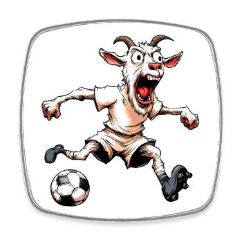 Ziegen Fussball - Viereckiger Kühlschrankmagnet - Weiß - Vorne
